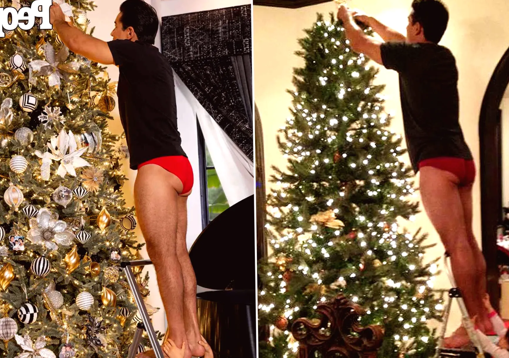 Mario Lopez Recreates Viral 2012 Christmas Photo in Tiny, Playful Underwear (Exclusive)