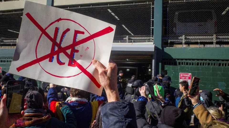 Several individuals detained after demonstrators obstruct federal agents at Manhattan parking garage