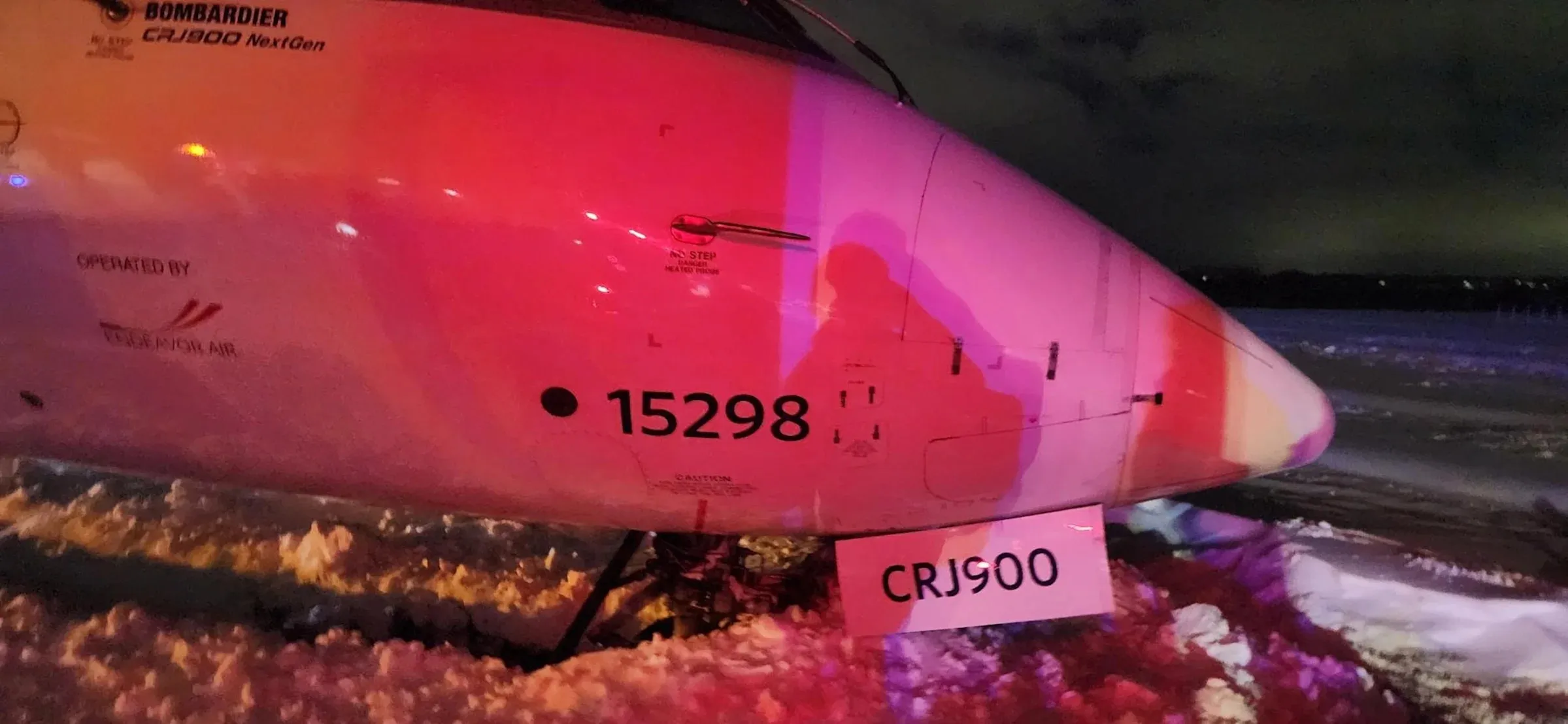 Aircraft slides off icy runway due to snow causing travel chaos after Thanksgiving