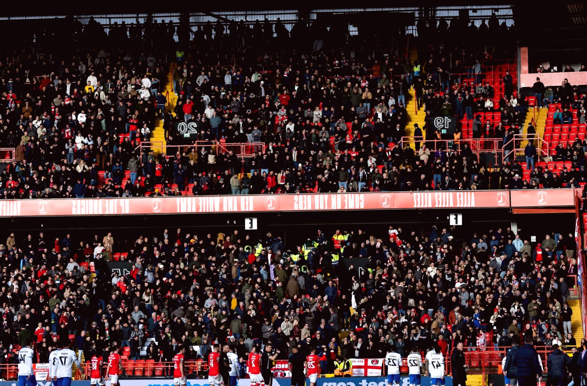 Charlton supporter passes away after collapsing in the stand with match called off