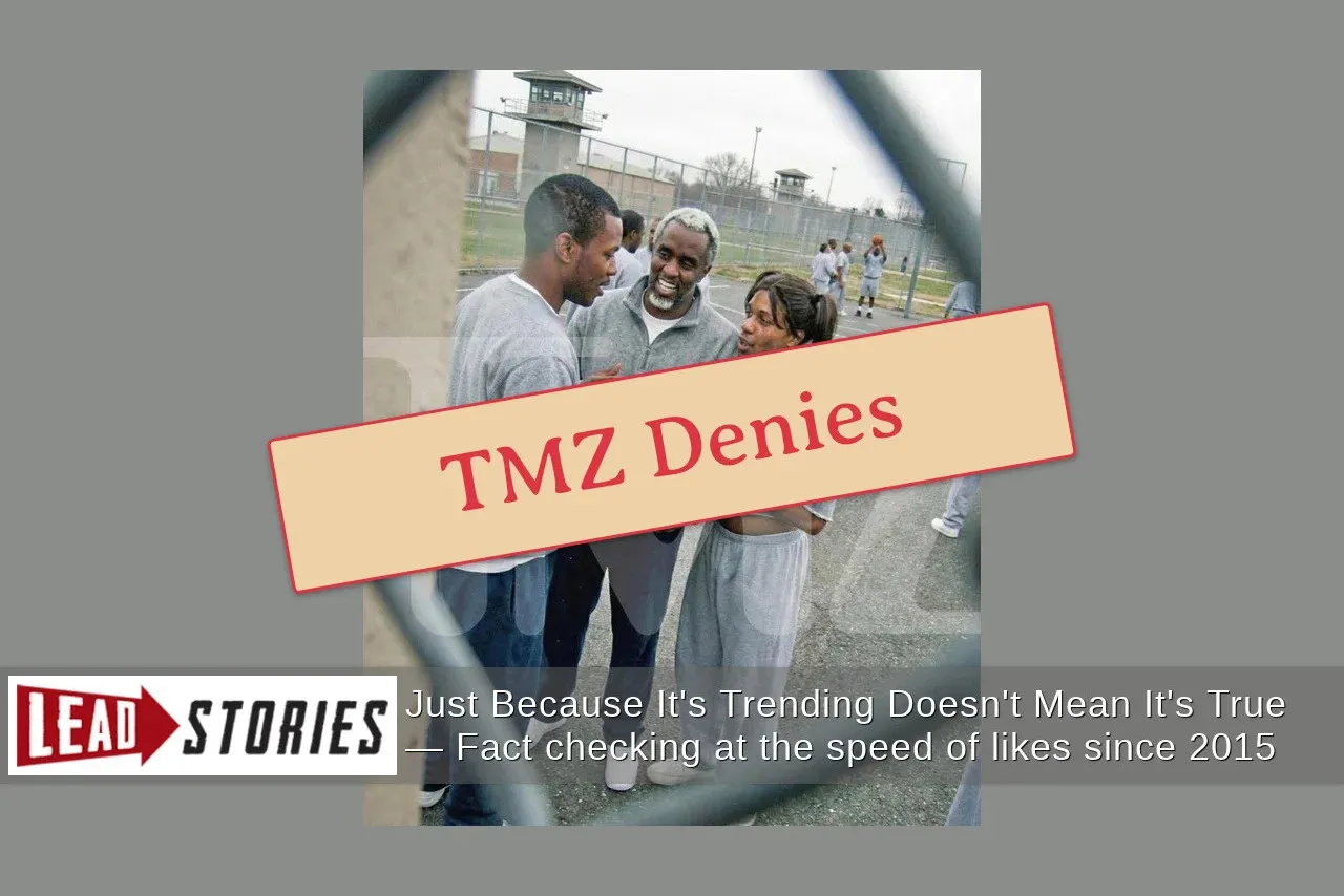 Fact Check: TMZ Did NOT Release Authentic Photos Of Diddy In Fort Dix Federal Prison Yard -- Their Watermark Was Faked