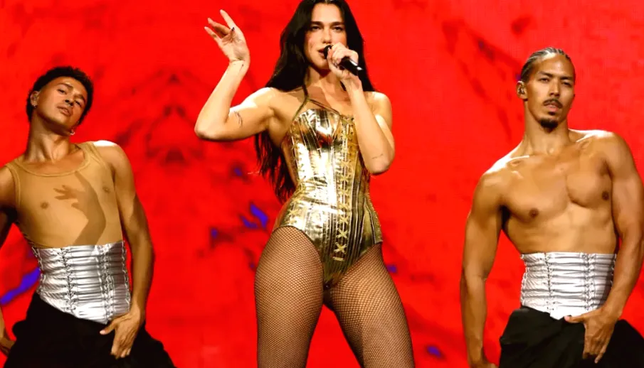 Fans Left Speechless by Dua Lipa's Gold Bodysuit Outfit