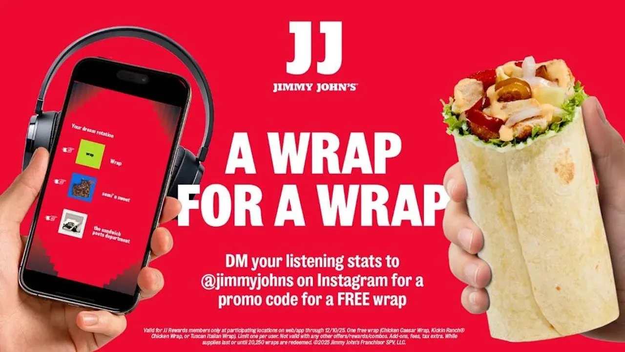 Jimmy John's utilizes Spotify Wrapped for promotional giveaway