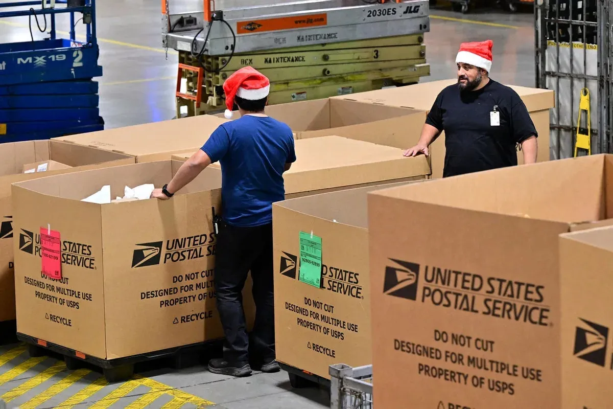 The USPS is monitoring the number of holiday packages shipped, with 2 billion sent in the first week