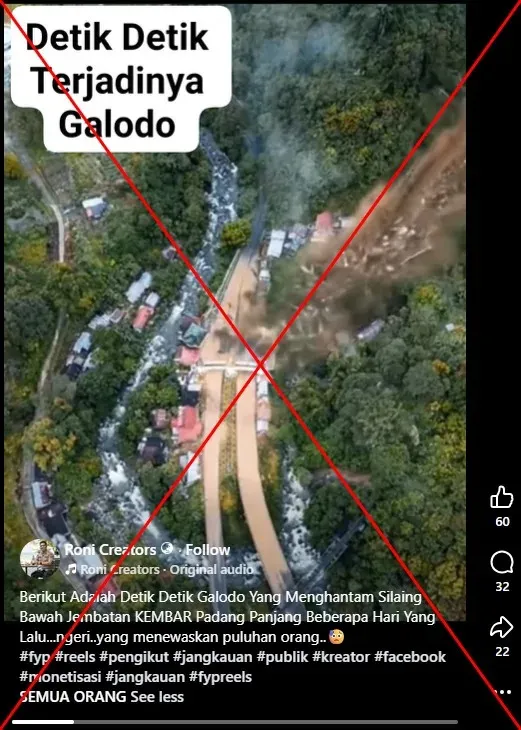 AI-generated clip passed off as real footage of Indonesia flood