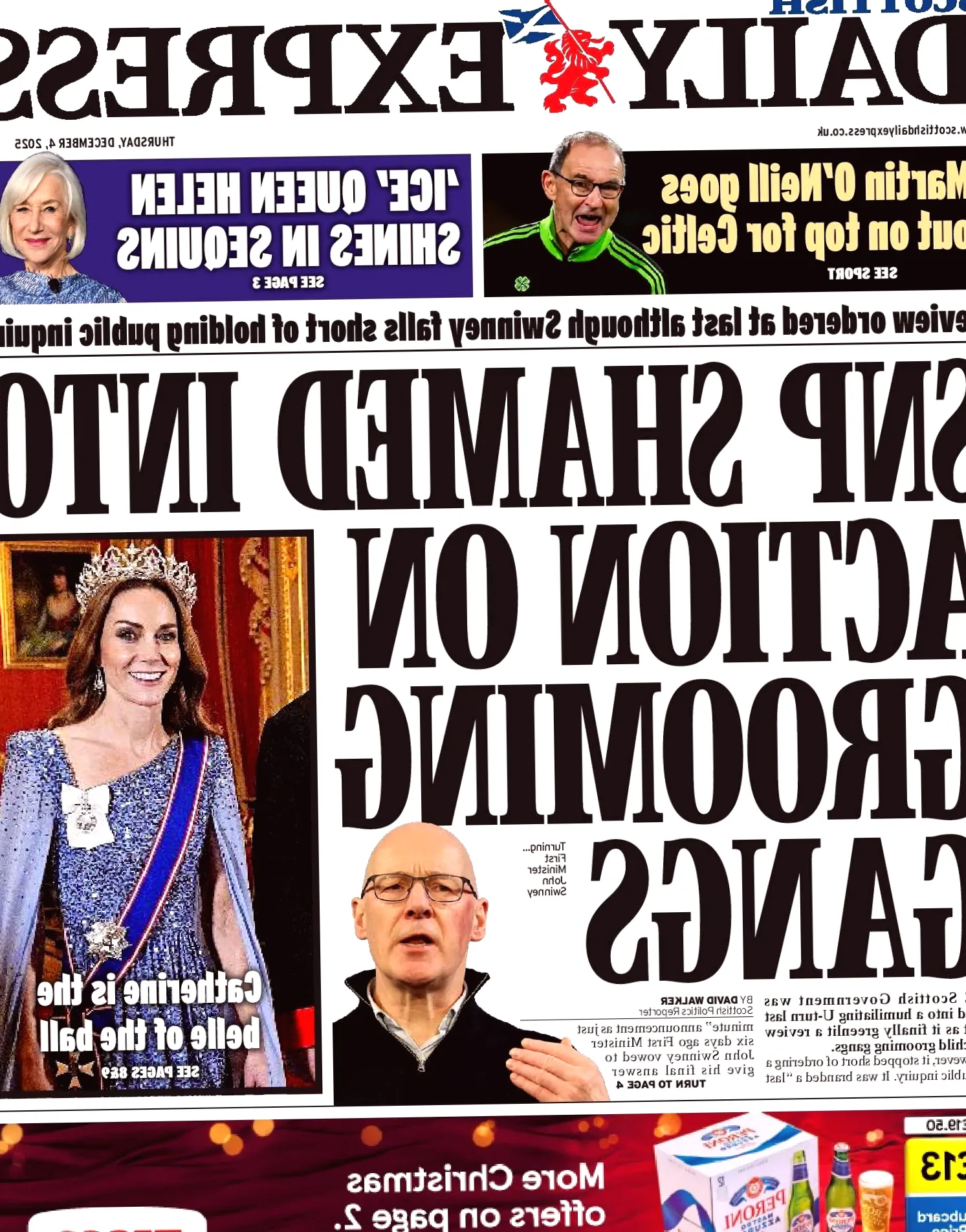 Scotland's newspapers: Government orders review of grooming gangs and issues warning to NHS