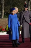 Queen Camilla wears a historic sapphire brooch during German State Visit to the United Kingdom